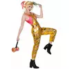 Harley Quinn Birds of Prey Women's Gold Jumpsuit, Size: X-Small