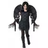Deluxe black gothic angel costume for children, Size: 6-8 years (134 cm)