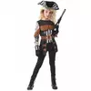 Tattooed pirate costume for girls, Size: 4-6 years (110-120 cm)