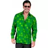 Herreskjorte med langermet shamrock-motiv og St. Patricks dag-motiv, Størrelse: XX-Large