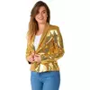 Suitmeister women's gold sequin blazer jacket, Size: Large (EU 42-44)