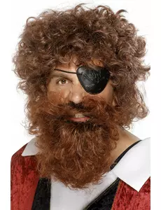 Brunt piratskjegg for menn