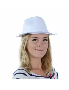 Voksen hvit gangsterhatt