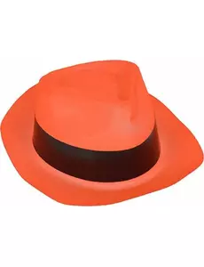 Neonoransje gangsterhatt for voksne