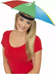 Flerfarget paraplyhatt for voksne