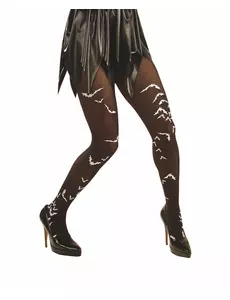 Halloween-flaggermusstrømpebukser til voksne, Størrelse: Medium