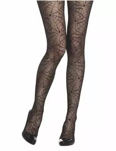 Dame Halloween-tights med spindelvev