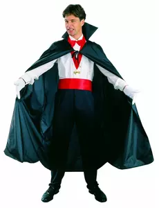Svart Dracula-kappe Halloween-mann