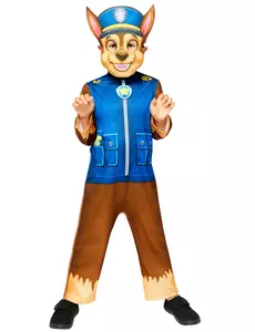 Paw Patrol Chase barnekostyme og maske, Størrelse: 3–4 år (94–104 cm)