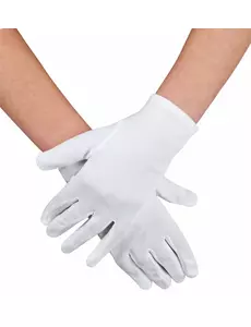 Klassiske hvite korte hansker for voksne