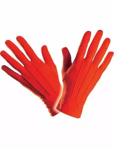 Adult red short gloves