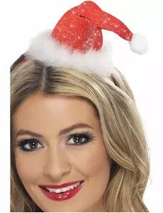 Mini glitrende julemorhatt til dame