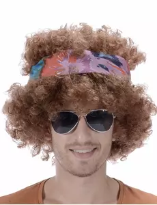 Afro-hippieparykk for menn