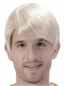 Kort blond parykk for menn