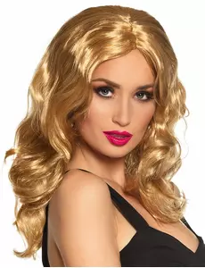 Lang blond parykk