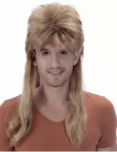 Blond mulletparykk for menn