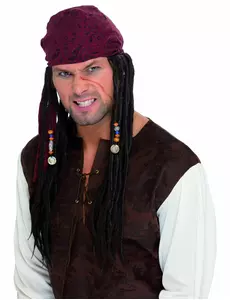 Piratparykk med dreadlocks for menn