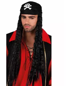 Voksen pirat bandana parykk