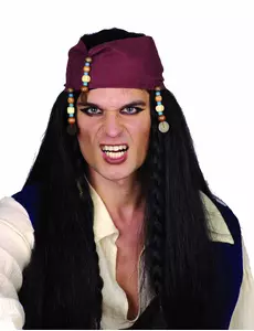 Svart piratparykk for voksne
