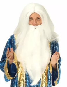 Trollmannsparykk med skjegg for menn