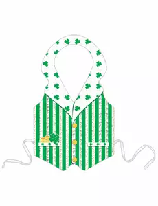 Grønt plastforkle med leprechaun-motiv til St. Patricks dag for voksne