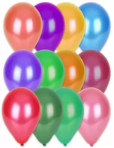 100 metalliske flerfargede ballonger 29 cm