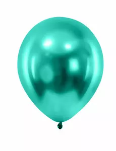 12 Dark Green Metallic Balloons 28cm