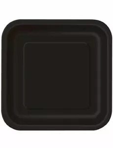 14 store svarte papptallerkener 22 cm