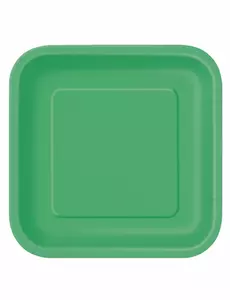 14 store smaragdgrønne papirtallerkener 23 cm