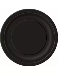 16 svarte papirtallerkener 22 cm