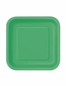 16 små smaragdgrønne papptallerkener 18 cm