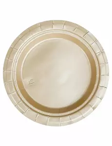 20 små matte gullfargede papptallerkener 18 cm