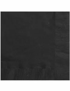 20 Black Paper Napkins 33 x 33 cm