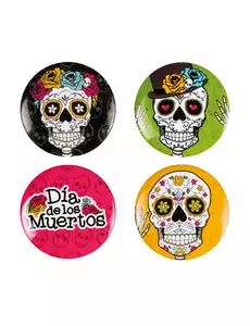 4 Merker 3 cm Dia de los muertos