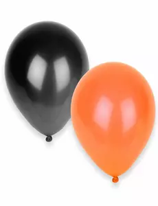 50 svarte og oransje Halloween-ballonger 30 cm
