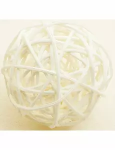 6 elfenbensfargede flettede baller 3,5 cm