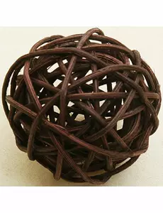 6 brune flettede baller 3,5 cm