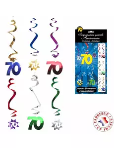6 spiralformede hengende dekorasjoner til 70-årsjubileum