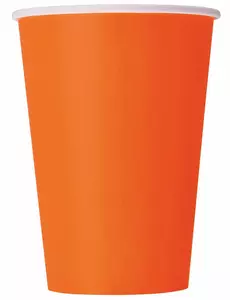 8 oransje pappkopper à 210 ml