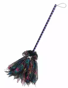 Metallisk heksekost 80 cm voksen