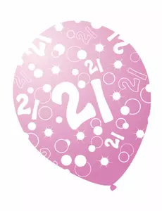 6 rosa perleballonger
