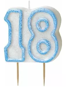 Blå alder 18 stearinlys