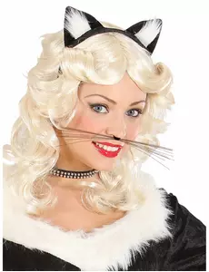 Voksen svart kattbart