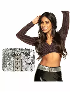 Adult silver sequin belt