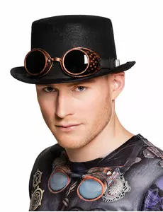 Steampunk-hatt med beskyttelsesbriller for voksne