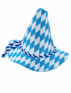 Blå og hvit bayersk hatt for voksne
