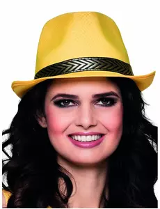 Gul trilby borsalinohatt for voksne