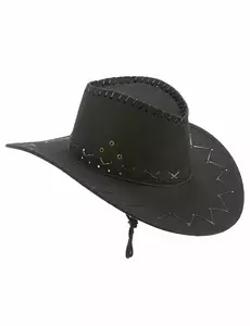 Svart semsket cowboyhatt for voksne