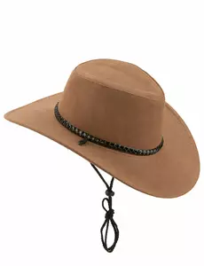 Luksuriøs brun cowboyhatt i semsket skinn for voksne