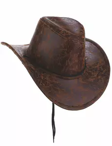 Brun cowboyhatt i kunstskinn for voksne
